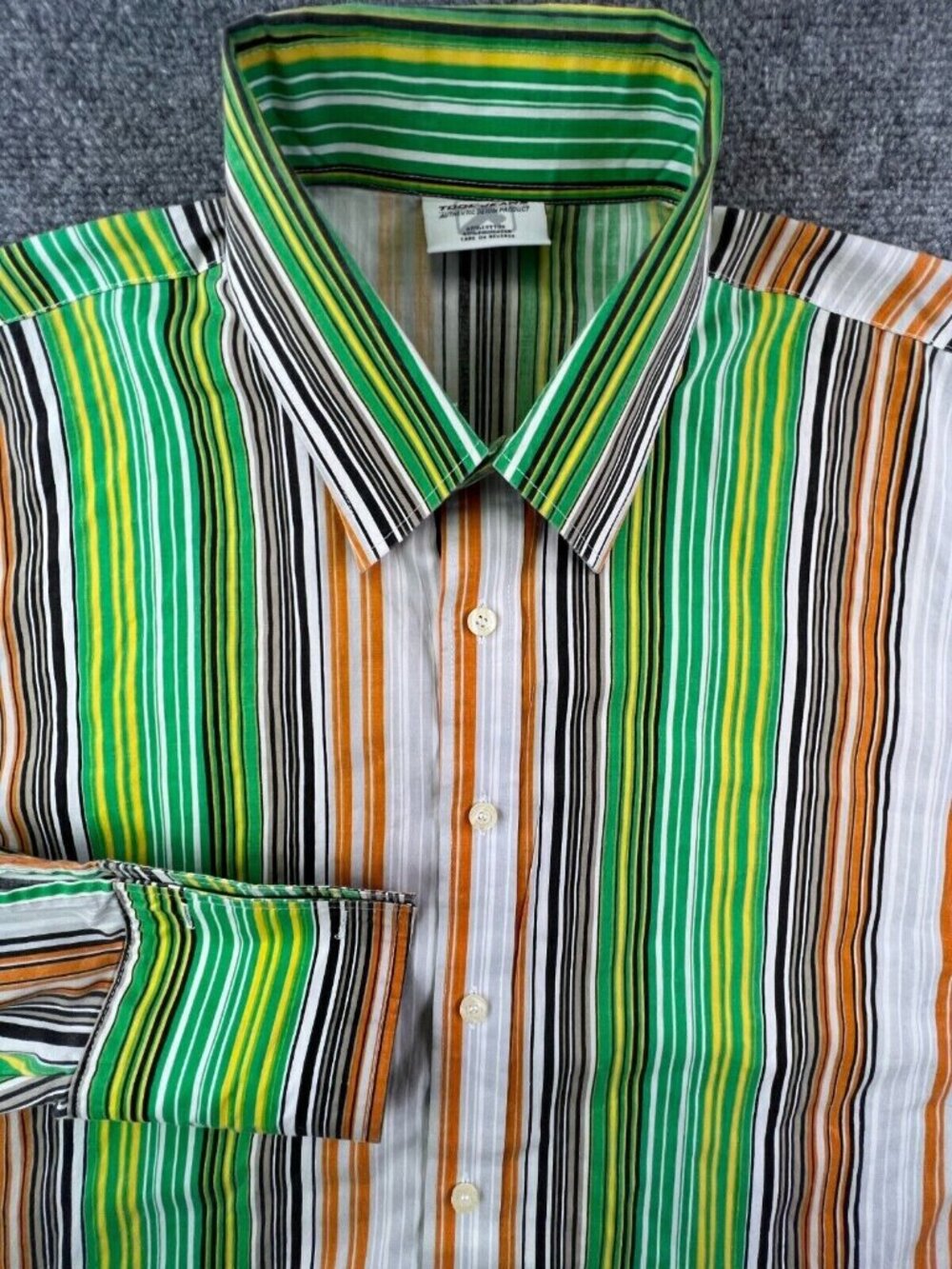Tool Jeans Adult Men's Long Sleeve 2XL Multicolored Striped Button Up Shirt